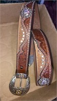 Fancy leather western belt