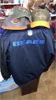 NFL lot. Bears jacket and hat, 2 Broncos hats 1