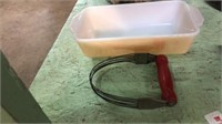 Red handle masher Androck brand. And peach Pyrex