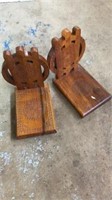 Pair of wood bookends