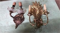 2 old wall light fixtures