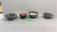 L.W. Garthus decorative bowls w/ handles 3x7in &