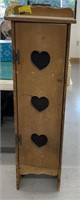 Hearted Amish wood linen cabinet