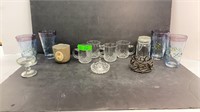 Blue glass glasses, glass coffee cups, & more!