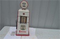 ROUTE 66 WOODEN MINI GAS PUMP, 13X8X33