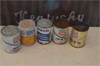 5 OIL CANS, PHILLIPS 66, GULF, UNION 76