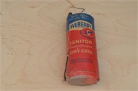 EVER READY  VINTAGE BATTERY #6, PAPER CRACKING