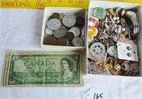 Costume jewelry & Coins