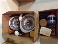 2 - Boxes of Tins, Baskets, Jars, etc