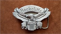 1970s Rockliffe Co. Pewter Belt Buckle, 3.5" x 2.5