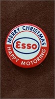 Vintage ESSO Merry Christmas Pin-Back Button
