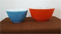 2 Pyrex 'Primary Colors' Nesting Bowls -see detail