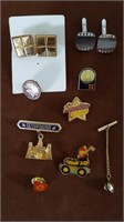 Assorted Vintage Pins, and Cuff Links