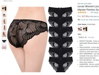 Levao Women Lace Underwear Sexy Hi Cut Hipster