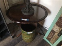 Oval Antique Brass Foot Lamp Table