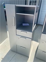 Left door Grey Steelcase metal storage cabinet