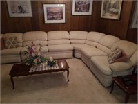 L shaped couch set with reclining chairs