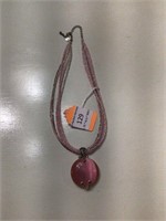 Pink Bead & Pendant Necklace - Costume Jewelry