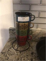 Counter Top  Coffee Mug Organizer w/Mugs
