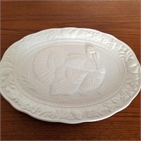 VTG JAPAN TURKEY PLATTER EMBOSSED