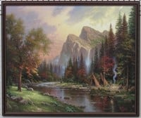 Yosemite Valley Canvas Giclee By Thomas Kinkade