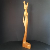 VINTAGE HAND CARVED WOODEN SCULPTURE