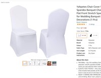 Yahpetes Chair Cover White Polyester Banquet