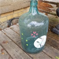 VTG GLASS PAINTED CARBOY