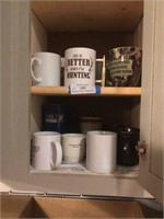 Shelf of Assorted Coffee Cups & Mugs
