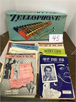 Zellophone & assorted sheet music