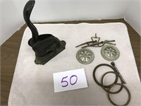 Cast Iron Seal Press w/ assorted items