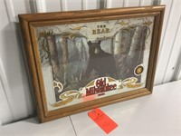 16"X20 1/2" Old Milwaukee framed blace bear bar