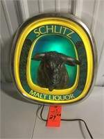 lighted Schlitz Malt liquor sign