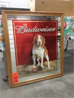 Budweiser bar mirror, dog/pheasant 28"X33"