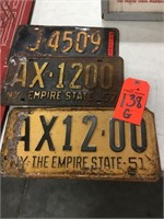 '50's-'60's license plates NY