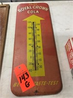 vintage Royal Crown tin thermometer