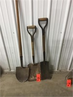 3 shovels, spades