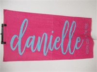 Personalized Pool Towel 30"x60" Sky Blue/Pink