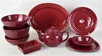 VINTAGE RED WARE POTTERY DISHES