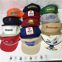 Lot of Vintage Snapback Trucker Hats Advertising