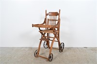 Antique Convertible High Chair/Stroller
