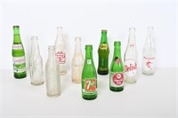 Vtg Soda Bottles: Husker, Delish, Spot, Garger's,