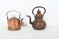 Antique French Hand Forged Copper Kettles