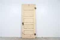 Vintage 5 Panel Wooden Door w/ Original Hardware