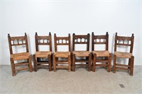 Antique Spanish Braided Rush Seat Chairs