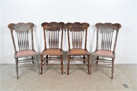 Antique Spindled Pressed Back Chairs
