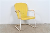 Vintage Flanders Yellow Metal Patio Chair