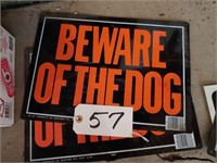 2 Metal Beware of Dog signs
