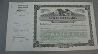 Official Stock for Artcol Corp Certificate
