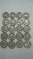 Lot of 20 Assorted Buffalo Nickels